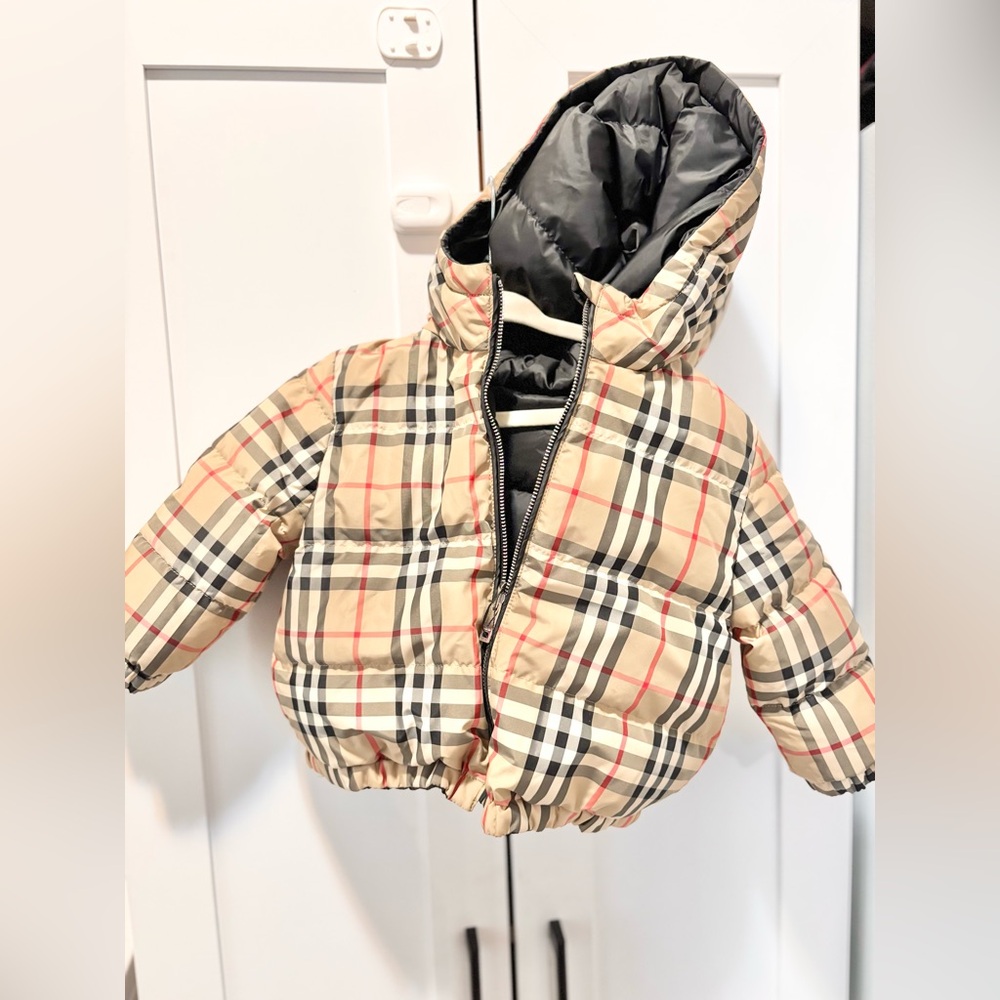 Authentic Burberry Beige and Black Checkered Jacket